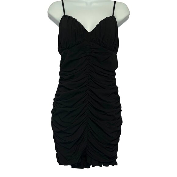 Windsor Little Black Dress Womens Size L Ruched Mini Cocktail Party Night Out - Picture 1 of 10